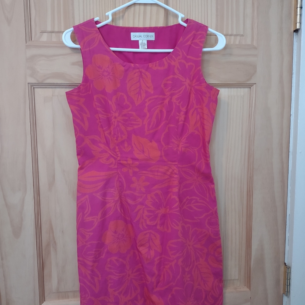 Pink Sheath Dress, Casual Corner, Size 2